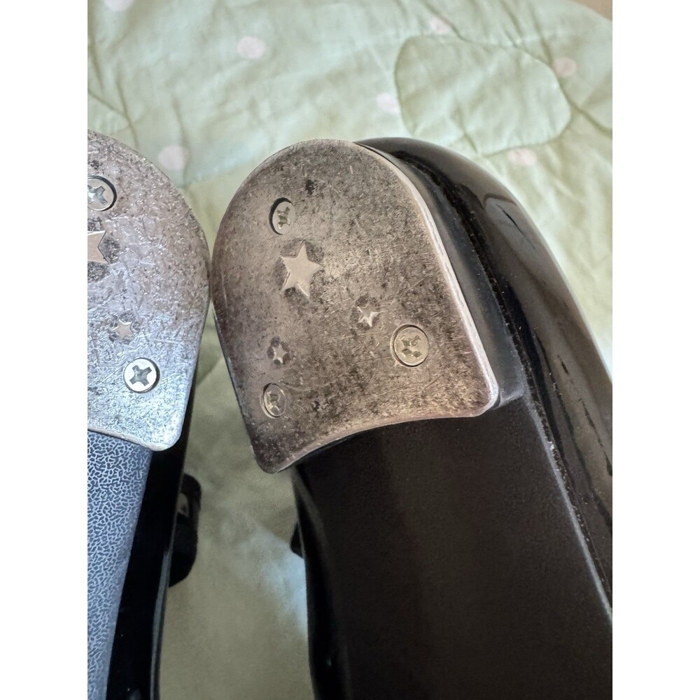 Danskin Black Patent Mary Jane Tap Dance Shoes w/ Tap Plates kids size 12 - Picture 10 of 13